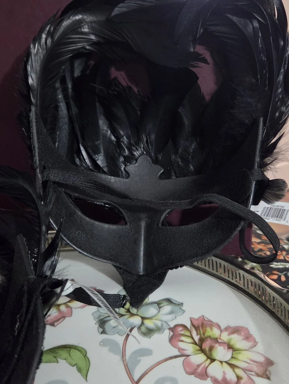 Black Feather Raven Masquerade Mask Set/2 NEW